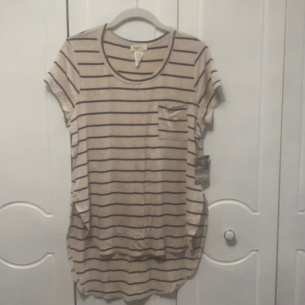 NWT Love J Striped Tee Shirt Tunic Too size Large
